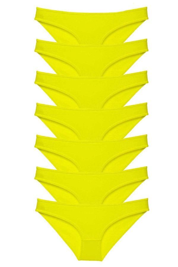 7 adet Süper Eko Set Likralı Kadın Slip Külot Sarı - Image 1