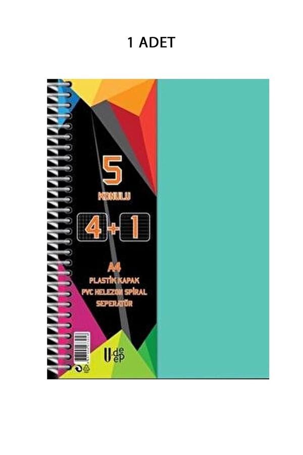Spiralli PP Kapak 4+1 125  Yaprak Ayraçlı Defter - Image 1