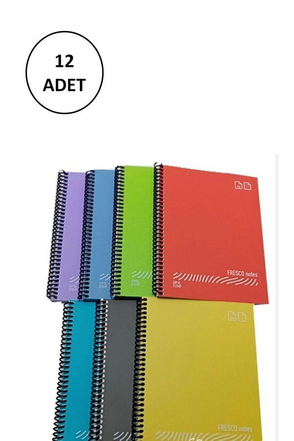 FRESCO Spiralli Plastik Defter A4 72 Yaprak Kareli GP.3-4933000-2011 12 Adet - Image 1