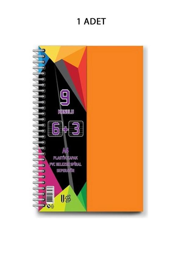 Spiralli PP Kapak 6+3 225 Yaprak 9 Ayraçlı Defter - Image 1