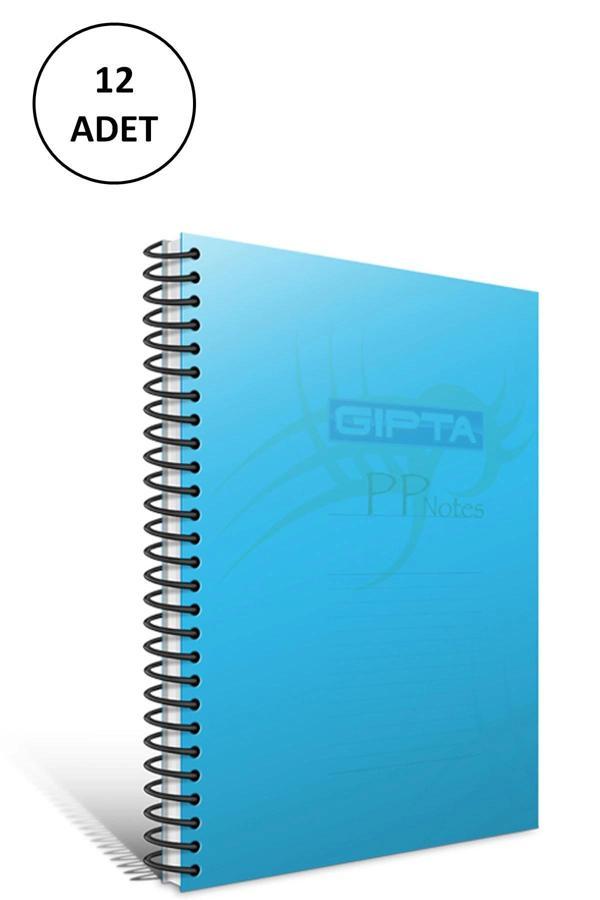 Gıpta Spiralli Defter Eko Plastik Kapak Kareli 80 YP A4 12 Adet - Image 1