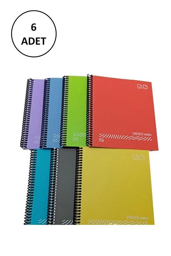FRESCO Spiralli Plastik Defter A4 144 Yaprak Çizgili GP.3-4940000-2011 6 Adet - Image 1