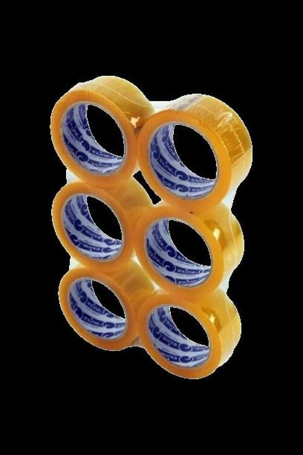 6 adet Şeffaf Koli Bandı Güçlü Yapışkan Yüzey 40mm 100 metre - Image 1