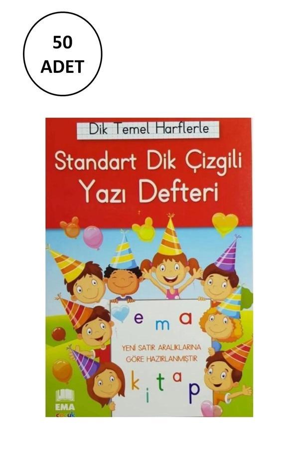 Dik Temel Harflerle Standart Renkli Kareli Yazı Defteri 50 Adet - Image 1