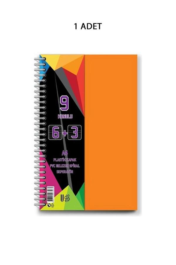 Spiralli PP Kapak 6+2+1 225 Yaprak 9 Ayraçlı Defter - Image 1