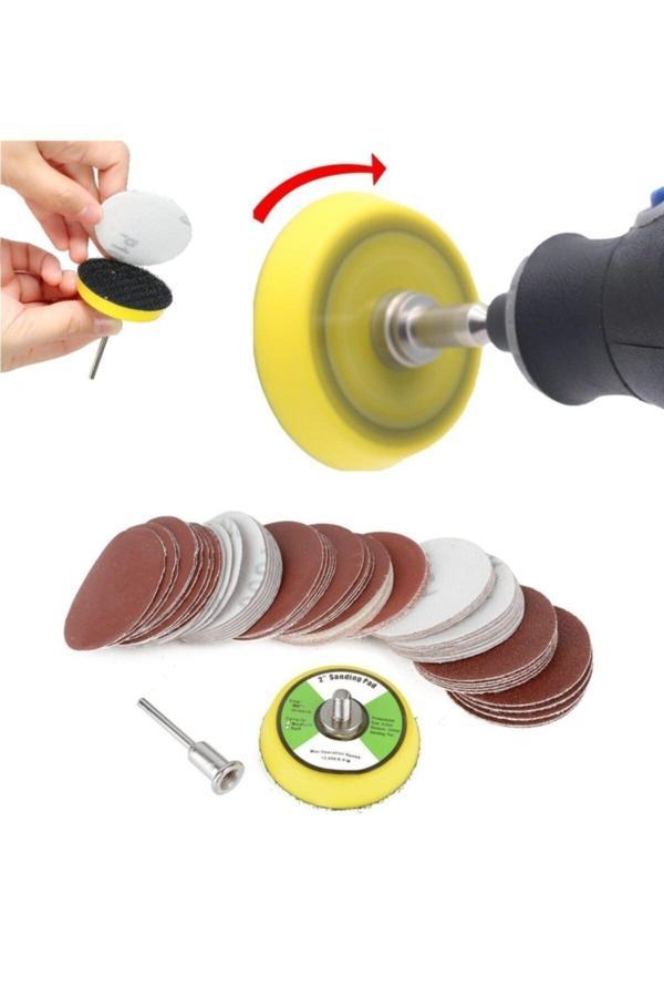 Depolife Dremel Proxxon Uyumlu Benzeri Gravür Makinası Için 5Cm Çırt Taban Zımpara Seti 60 Adet Zımparalı Set - Image 1