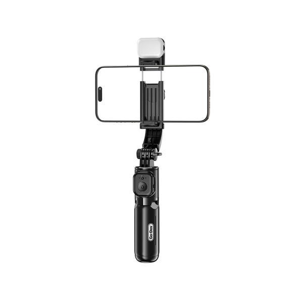 Go-Des Gd-St67 Canlı Yayın Dolgu Işıklı Kumandalı 360 Derece Dönebilen Selfie Çubuğu Ve Tripod Siyah - Image 1