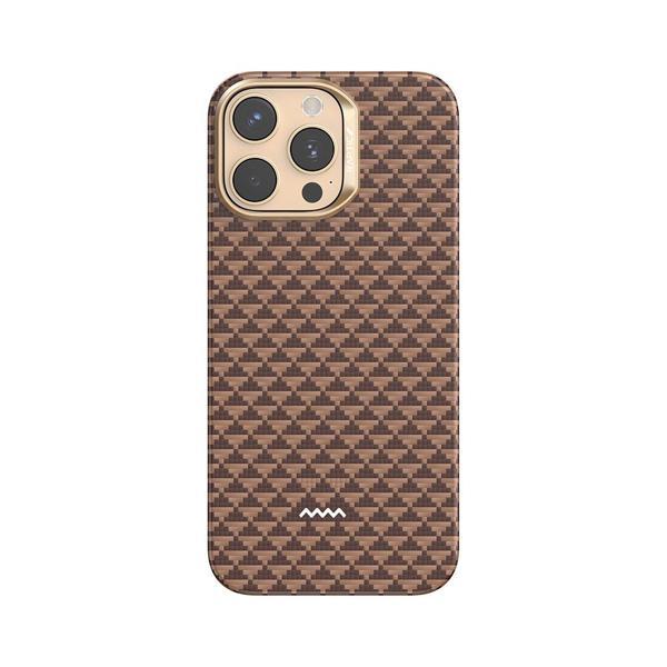 Raptic İphone 16 Pro Kılıf M-Safe Şarj Özellikli Raptic Aramid Skin Origin Serisi Kapak Kahverengi - Image 1
