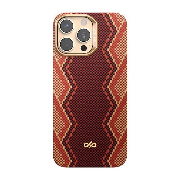 Raptic İphone 16 Pro Kılıf M-Safe Şarj Özellikli Raptic Aramid Skin Bionic Serisi Kapak Kırmızı - Image 1