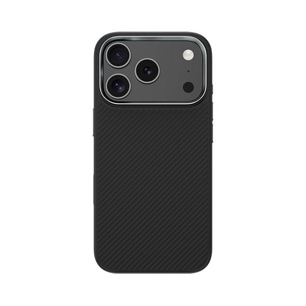 Benks İphone 17 Pro Uyumlu Kılıf Karbon Fiber M-Safe Şarjlı Hybrid Armorpro 600D Kevlar Kapak Siyah - Image 1