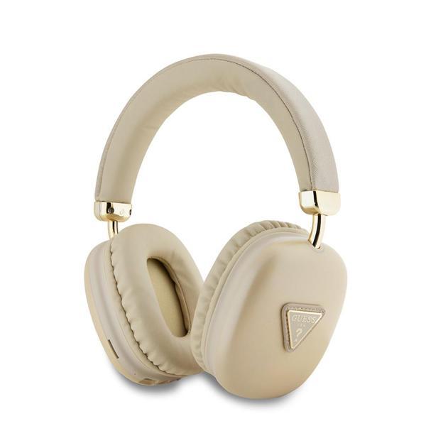 Guess Orjinal Lisanslı Pu Metal Üçgen Logolu Kulak Üstü Bluetooth Kulaklık Luxury Dizayn Gold - Image 1