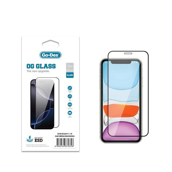 Go-Des İphone Xr 6.1 Uyumlu Og Glass Antistatik Temperli Cam Ekran Koruyucu Şeffaf - Image 1