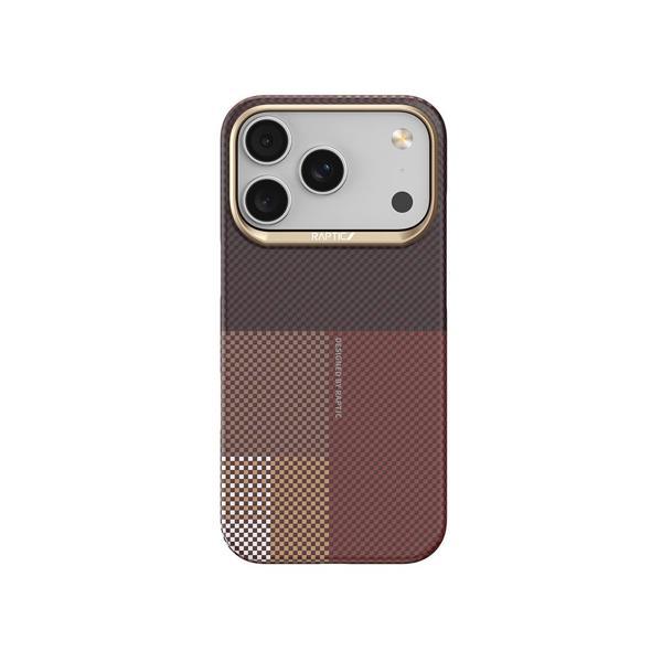 Raptic İphone 17 Pro Uyumlu Kılıf M-Safe Şarj Özellikli Raptic Aramid Skin Transform Seri Kapak Kahverengi - Image 1