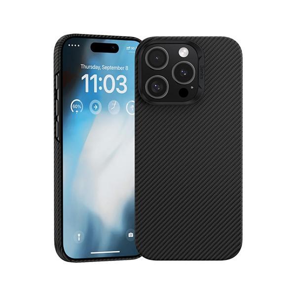 Benks İphone 16 Pro Max Kılıf M-Safeli Metal Kamera Çerçeveli Magnetik Armorair 600D Kevlar Siyah - Image 1