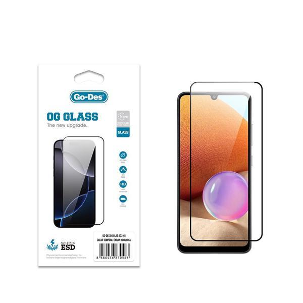 Go-Des Galaxy A23 Uyumlu Og Glass Antistatik Temperli Cam Ekran Koruyucu Şeffaf - Image 1
