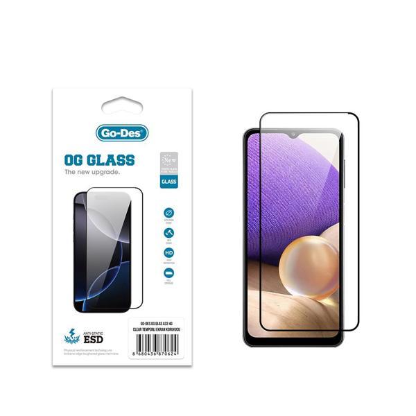 Go-Des Galaxy A32 4G Uyumlu Og Glass Antistatik Temperli Cam Ekran Koruyucu Şeffaf - Image 1