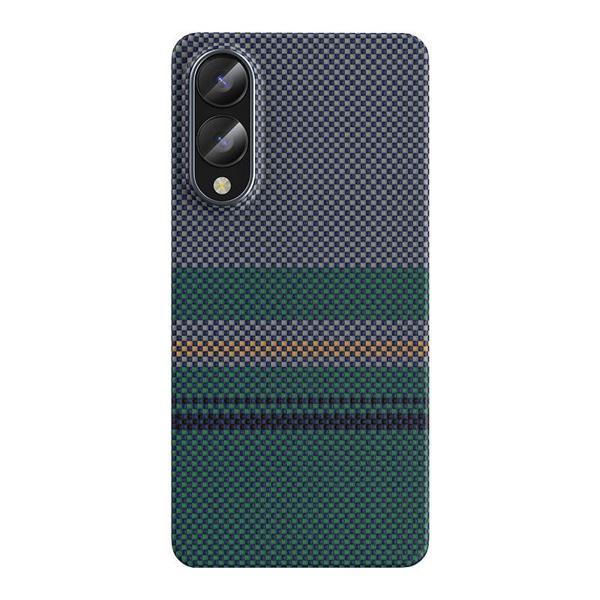 Benks Galaxy S25 Edge Kılıf M-Safe Uyumlu Aurora Armorair Kevlar Karbon Fiber Kapak Yeşil - Image 1