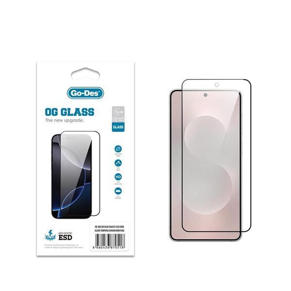Go-Des Galaxy S25 Edge Uyumlu Og Glass Antistatik Temperli Cam Ekran Koruyucu Şeffaf - Image 1