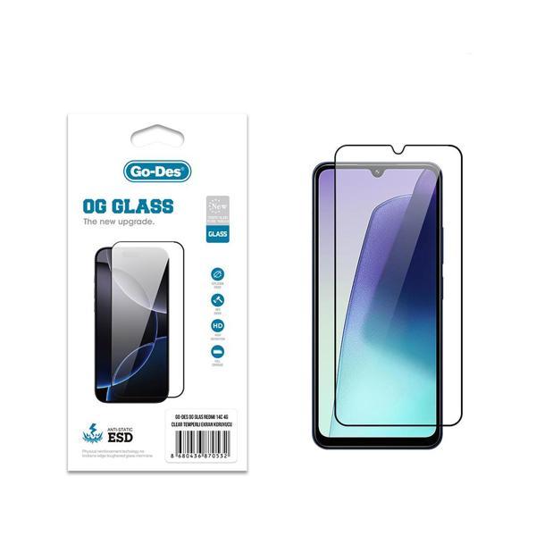 Go-Des Xiaomi Redmi 14C 4G Uyumlu Og Glass Antistatik Temperli Cam Ekran Koruyucu Şeffaf - Image 1