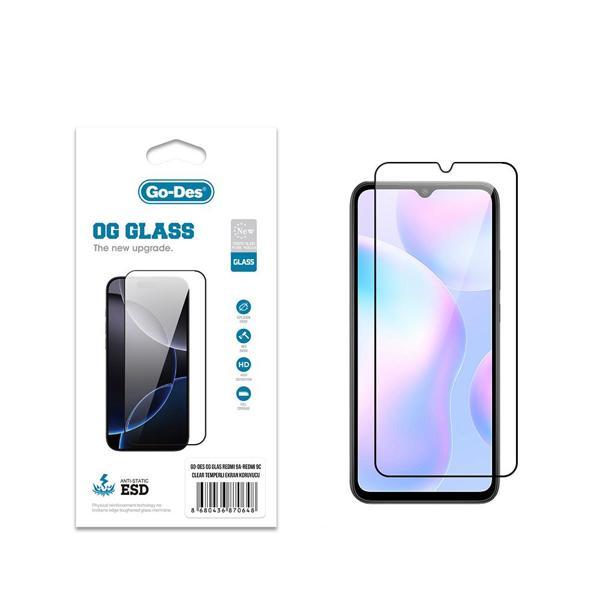 Go-Des Xiaomi Redmi 9C Uyumlu Og Glass Antistatik Temperli Cam Ekran Koruyucu Şeffaf - Image 1