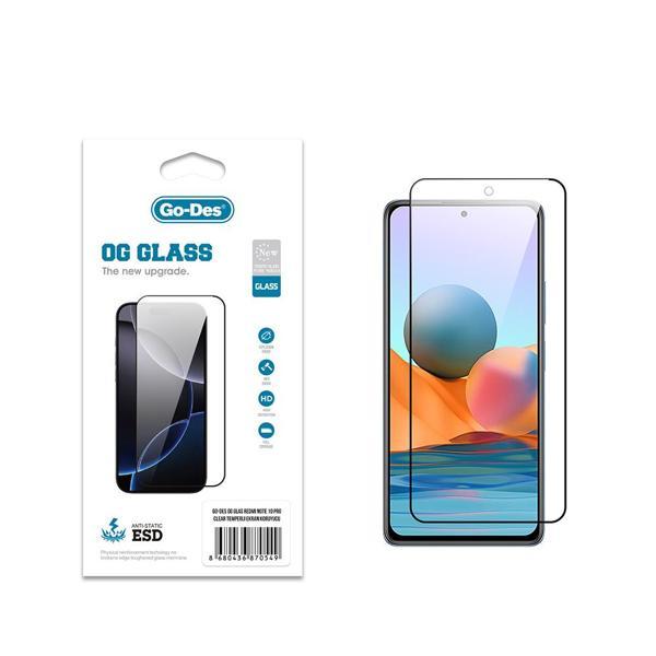 Go-Des Xiaomi Redmi Note 10 Pro Uyumlu Og Glass Antistatik Temperli Cam Ekran Koruyucu Şeffaf - Image 1
