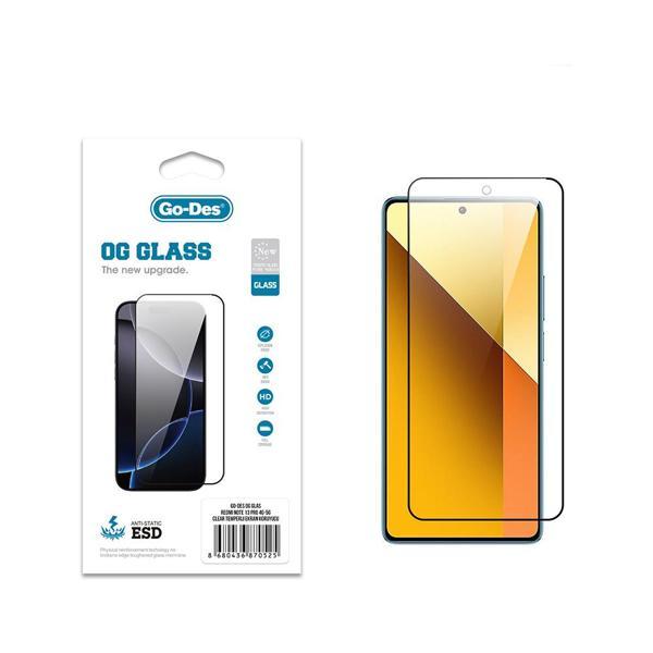 Go-Des Xiaomi Redmi Note 13 Pro 4G Uyumlu Og Glass Antistatik Temperli Cam Ekran Koruyucu Şeffaf - Image 1