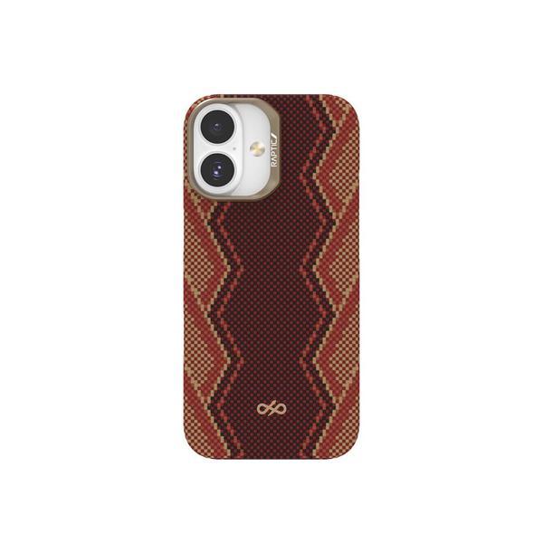 Raptic İphone 17 Uyumlu Kılıf M-Safe Şarj Özellikli Aramid Skin Bionic Serisi Kapak Kırmızı - Image 1