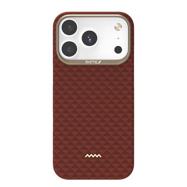 Raptic İphone 17 Pro Max Uyumlu Kılıf M-Safe Şarj Özellikli Raptic Aramid Skin Origin Serisi Kapak Kırmızı - Image 1