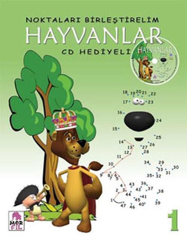 Noktaları Birleştirelim 1 / Hayvanlar Cd Hediyeli - Mor Fil Yayınları - Image 1