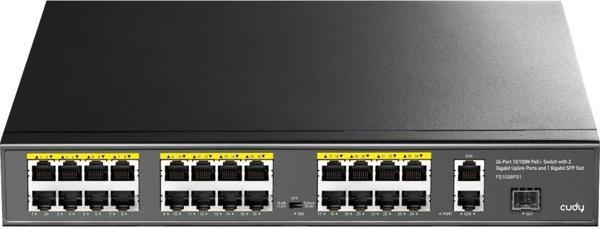 CUDY 24port FS1026PS1 10/100 2X-SFP Full PoE 300w Yönetilemez Switch - Image 1