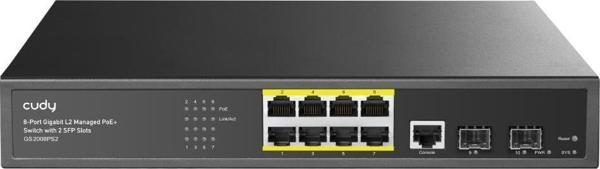 CUDY 8port GS2008PS2 2X-SFP Gigabit Full PoE 120w Yönetilebilir Switch - Image 1
