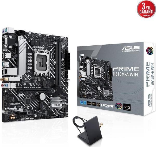 ASUS PRIME H610M-A WIFI DDR5 HDMI DP PCIe 16X v4.0 1700p mATX - Image 1
