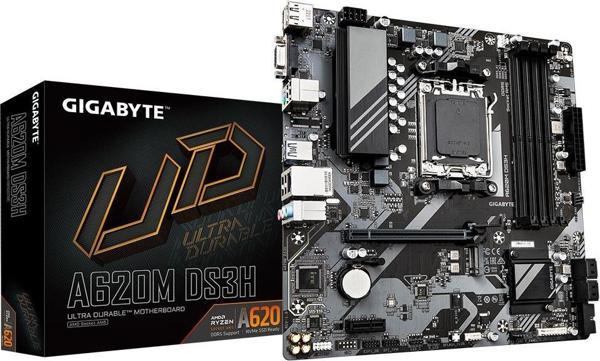 GIGABYTE A620 A620M-DS3H DDR5 HDMI-DP PCIE 4.0 AM5 mATX - Image 1