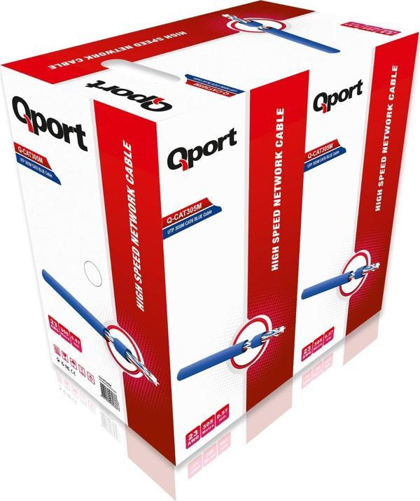QPORT CAT6 Utp 23AWG Mavi 305m Kablo Q-CAT6M - Image 1