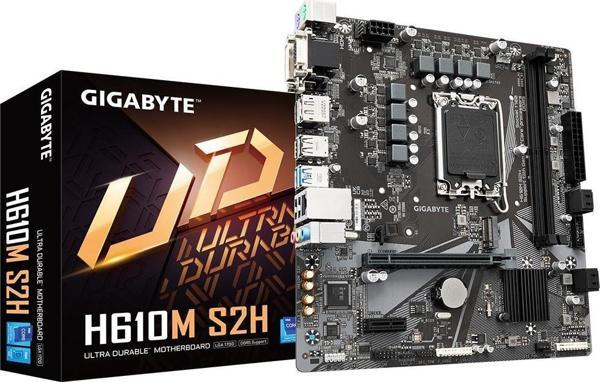 GIGABYTE H610M S2H DDR5 HDMI DVI PCIe 16X v4.0 1700p mATX - Image 1