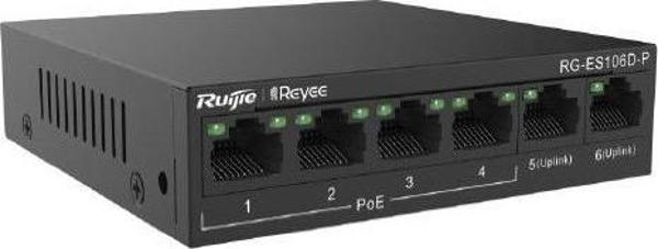RUIJIE 6port 58w 4port PoE RG-ES106D-P 10/100 Yönetilemez Switch - Image 1