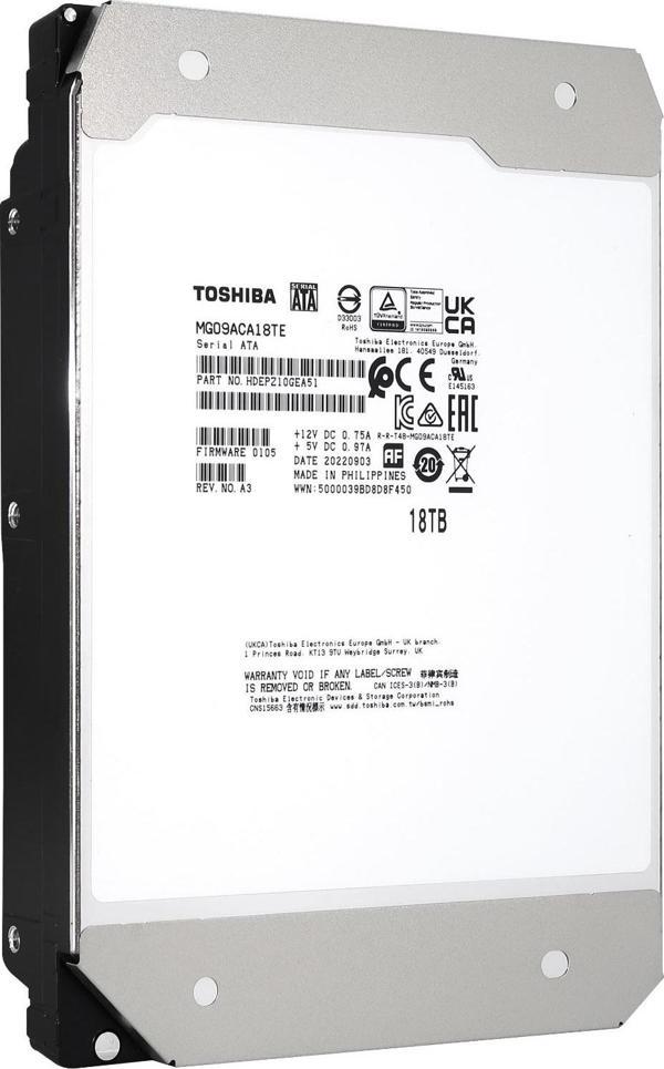 TOSHIBA MG09 MG09ACA18TE 18TB 3.5" 7200 RPM 512MB SATA-3 NAS ve Güvenlik Diski - Image 1