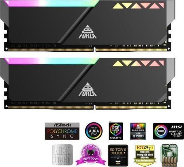 NEOFORZA 32GB (2X 16GB) DDR5 6400MHZ CL40 DUAL KIT RGB PC RAM TRINTY NMGD516F82-6400FI20 - Image 1