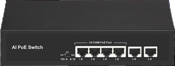 ODS 4port +2 UPLINK 60w FULL PoE 08ODS-4P2U 10/100 Yönetilemez Switch - Image 1