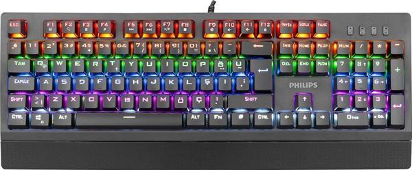 PHILIPS SPK8403 Siyah Rainbow Aydınlatmalı Mekanik Gaming Oyuncu Klavyesi - Image 1