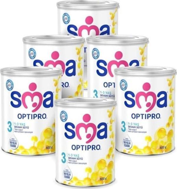 SMA Optipro 3 No 800 Gr 1-3 Yaş Devam Sütü x 6lı  - Image 1