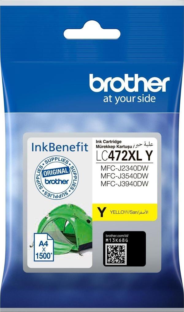 BROTHER LC472XLY 1500 SAYFA YUKSEK KAPASİTE SARI KARTUŞ - Image 1