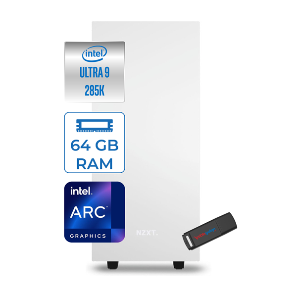 Zetta Minix H210 Intel Core Ultra 9 285K 64GB (6400MHZ) Ddr5 1tb 7100/6000MB/S SSD Intel Arc Grafik Windows 11 Pro 500W Kompakt Is Bilgisayari ZETM285KP21014 - Image 1