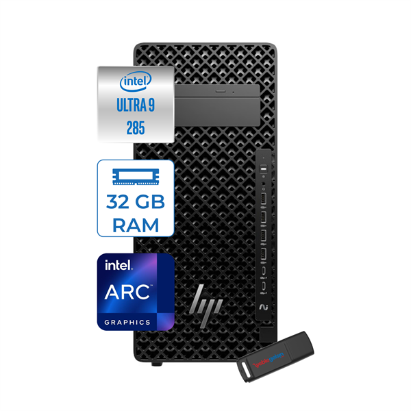 Hp Z2 Tower G1I Intel Core Ultra 9 285 32GB Ddr5 1tb SSD Intel Arc Graphics  Windows 11 Pro Taşınabilir Bilgisayar A2KX8ESP10 + Zettausbbellek - Image 1