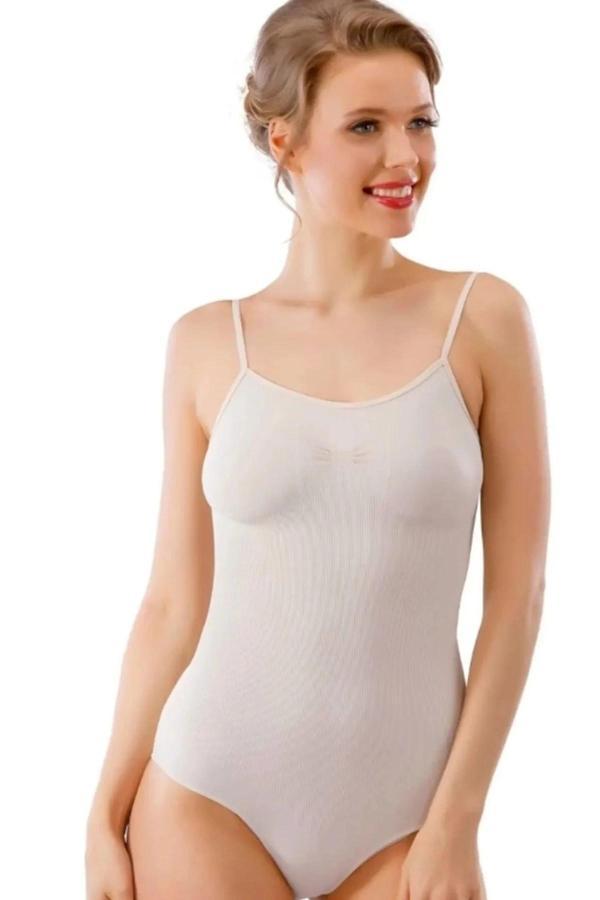 Korseli Çıtçıtlı Body Alttan Çıtçıtlı Body Atlet Korse 17500 - Ten - Image 1