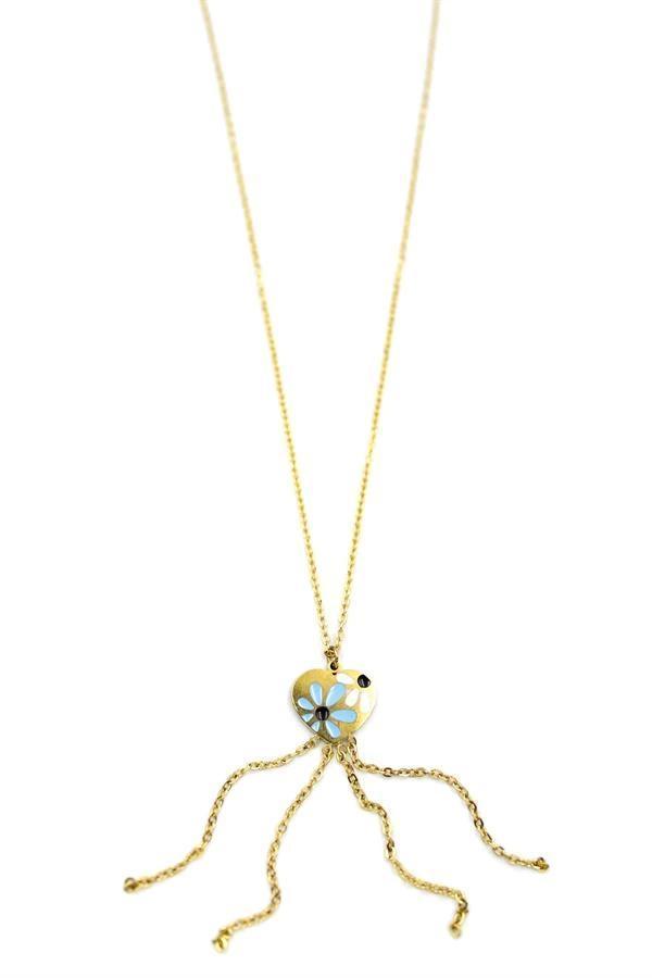 Zincirli Kalp Kolye - Altın - Image 1