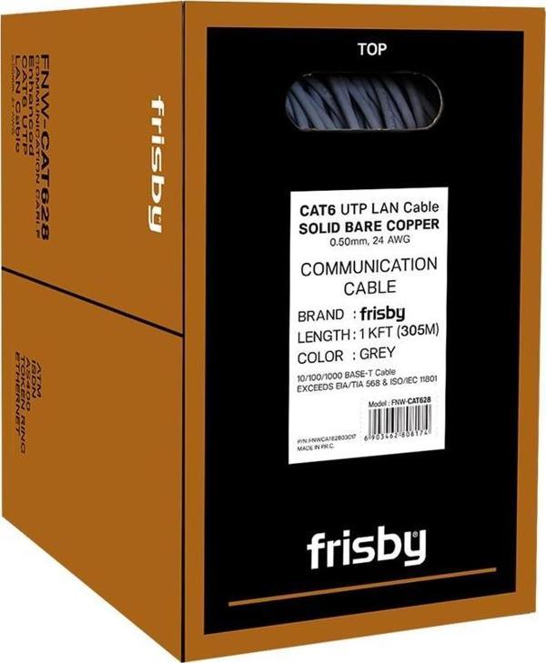 FRISBY CAT6 Utp 24AWG 305m Saf Bakır Kablo 0.50mm FNW-CAT628 - Image 1