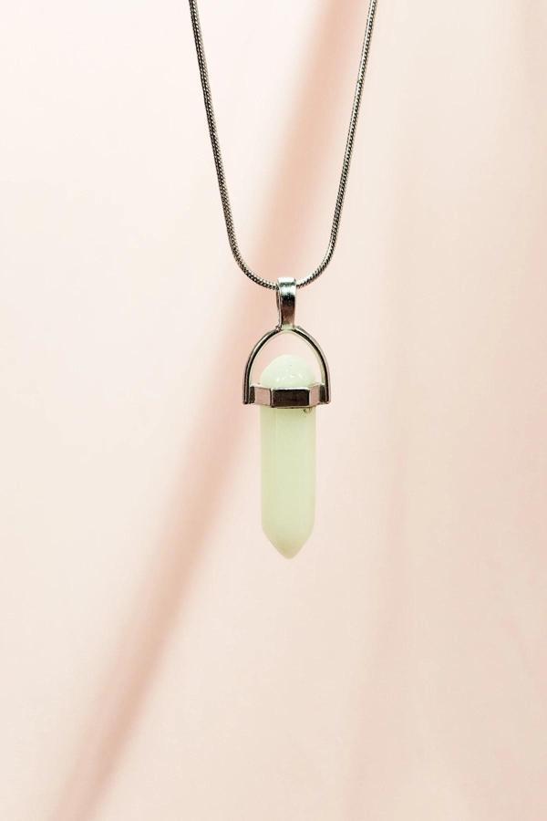 Kedi Gözü Doğal Taşı Zincirli El Yapımı Tasarımlı Kolye Uç: 3,5 cm Zincir: 20 cm Kutulu - Image 1