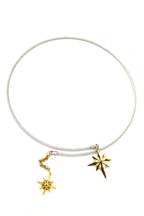 Kutup Yıldızı Tasma Kolye - Gümüş - Image 1