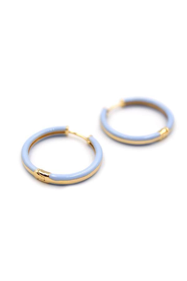 Mineli Halka Küpe - Açık Mavi - Image 1